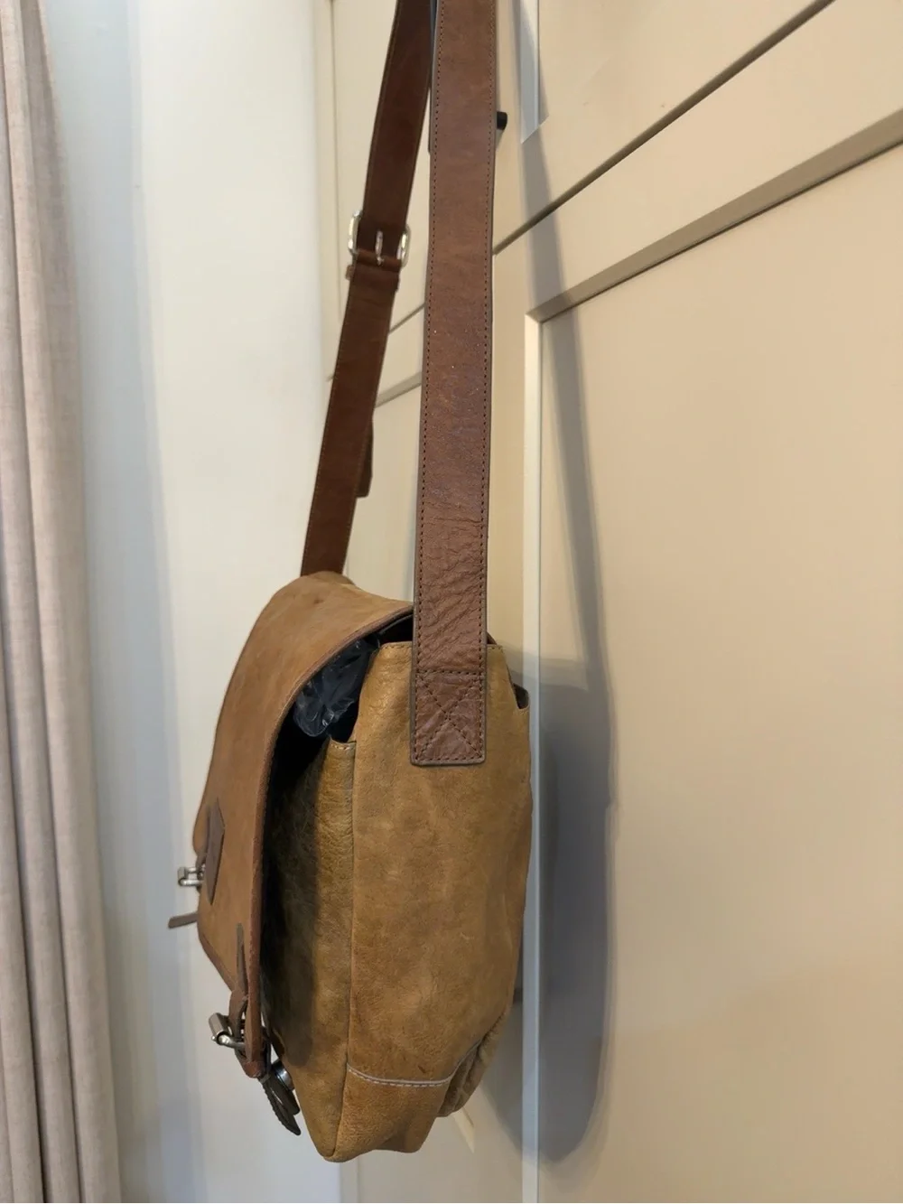 Vintage  Cole Haan Brown Leather Messenger Bag